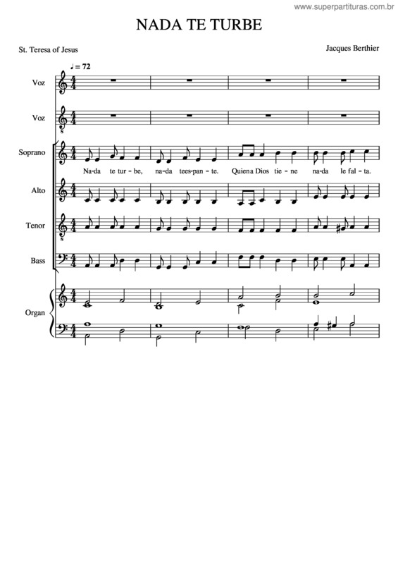 Partitura da música Nada_Te_Turbe