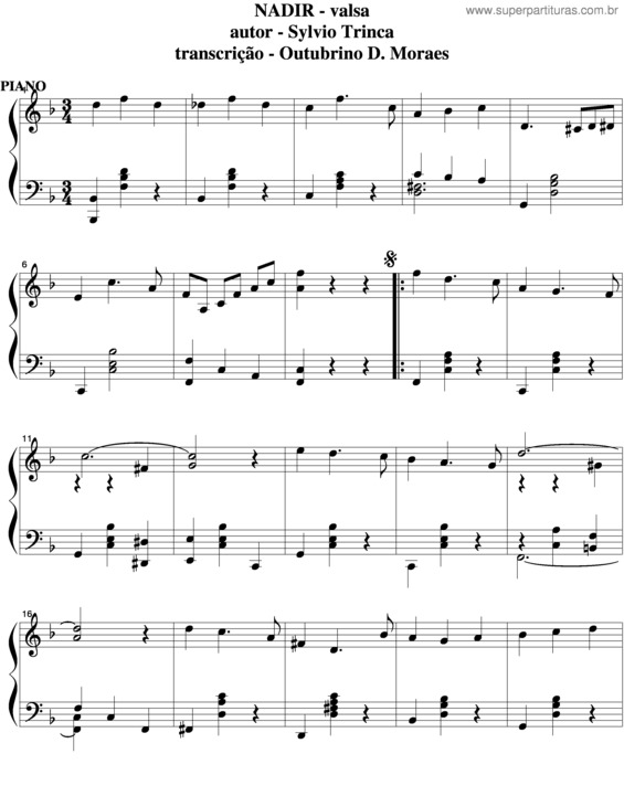 Partitura da música Nadir v.5