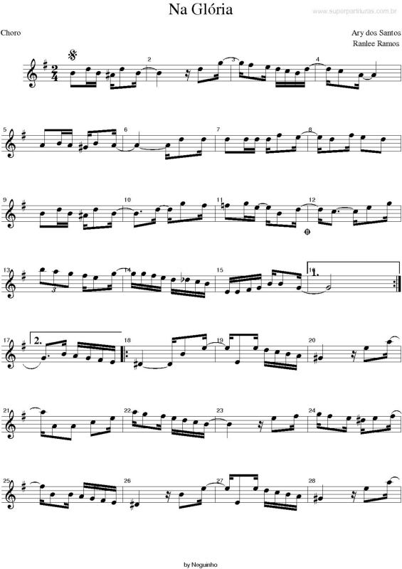 Partitura da música NaGlória