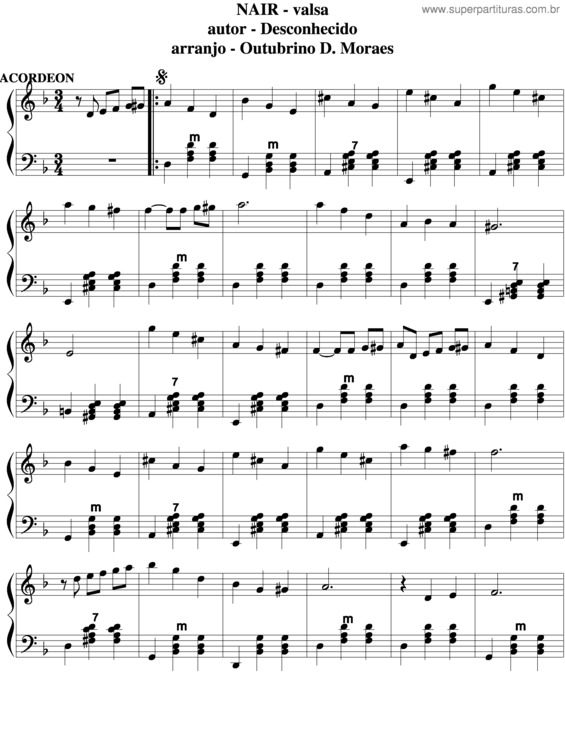 Partitura da música Nair v.4