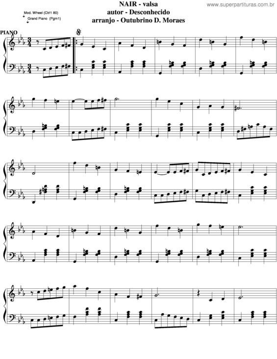 Partitura da música Nair v.7