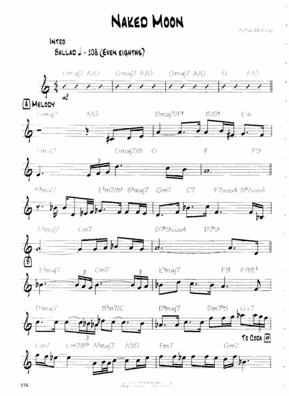 Partitura da música Naked Moon