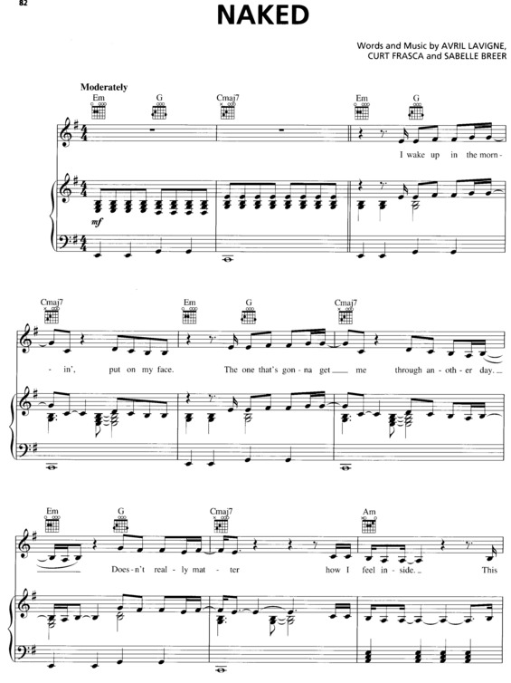 Partitura da música Naked v.2