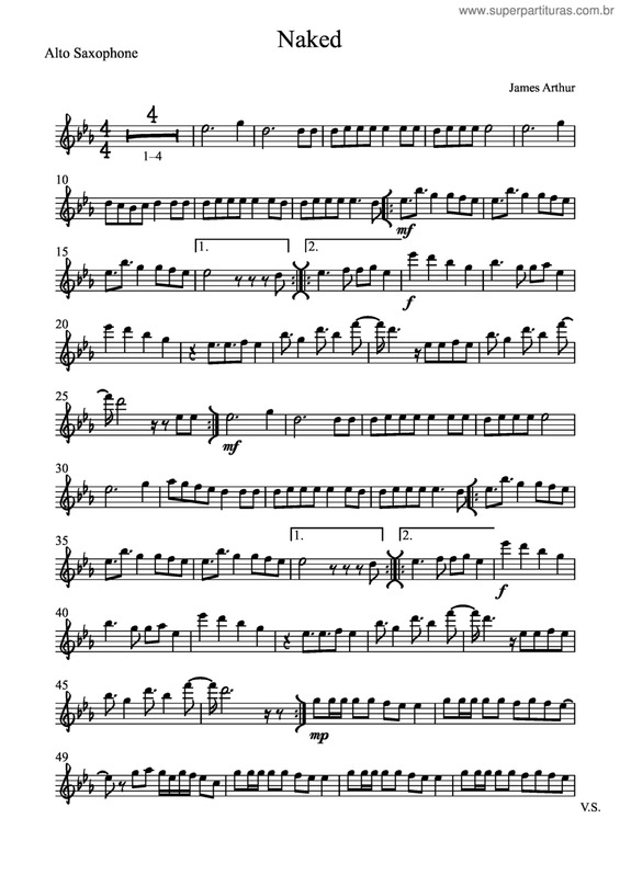 Partitura da música Naked v.4