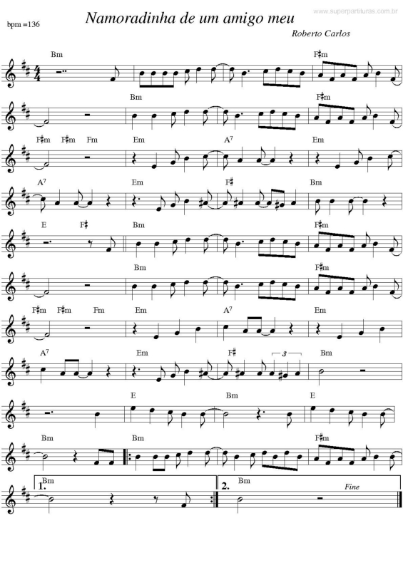 Partitura da música Namoradinha de um Amigo Meu