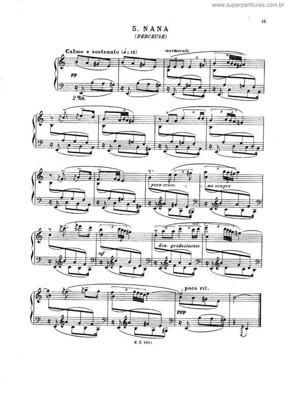 Partitura da música Nana v.3