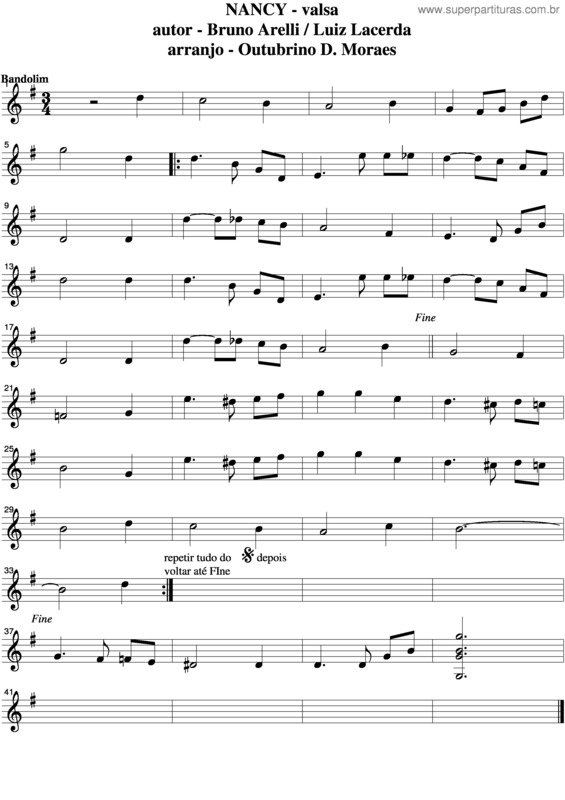 Partitura da música Nancy v.2