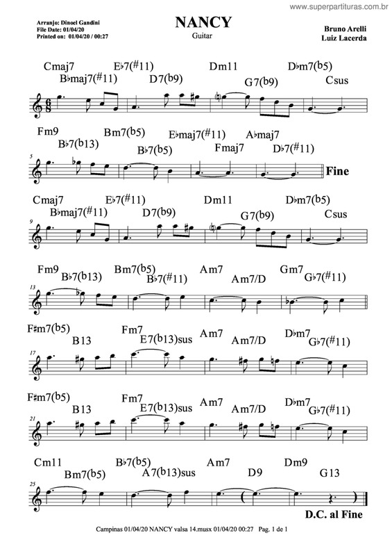 Partitura da música Nancy v.5