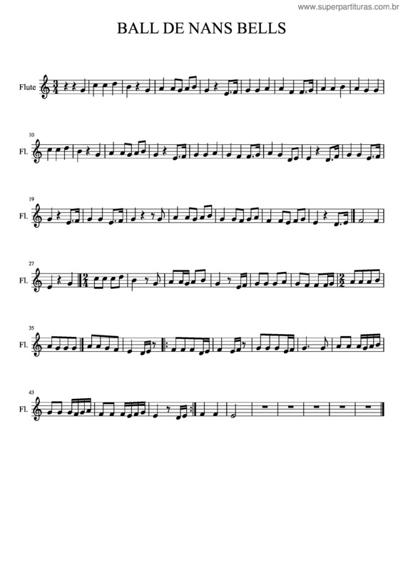 Partitura da música Nans Vells