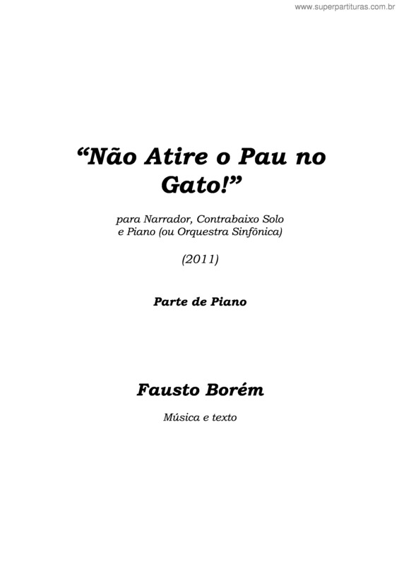 Partitura da música Não atire o pau no gato v.2