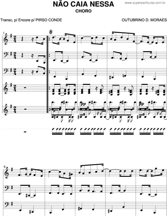 Partitura da música Não Caia Nessa