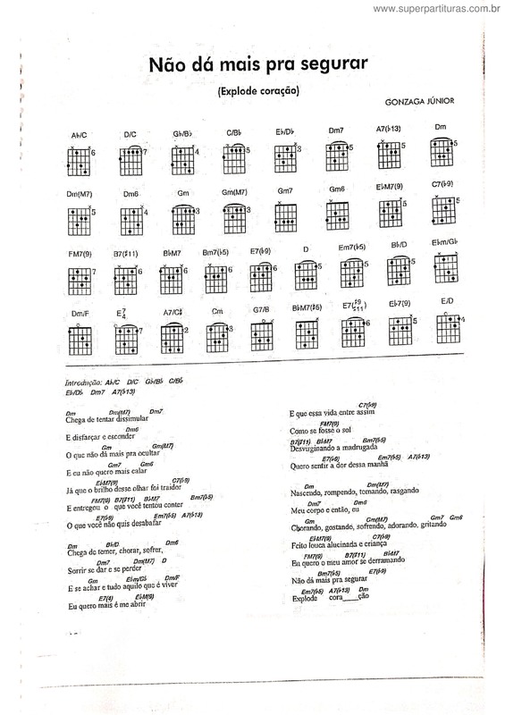 Partitura da música Não Dá Mais Pra Segurar