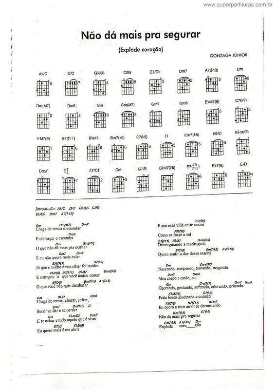 Partitura da música Não Dá Mais Pra Segurar