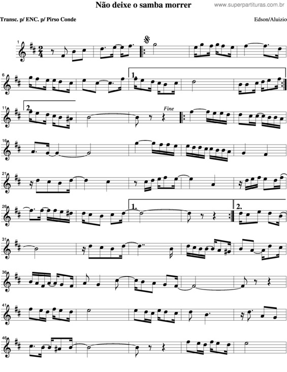 Partitura da música Nao Deixe O Samba Morrer v.2