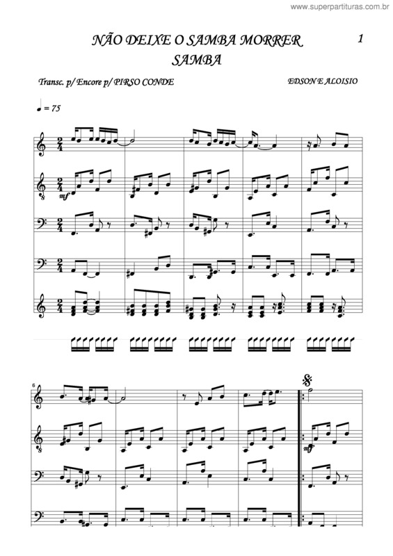 Partitura da música Não Deixe O Samba Morrer v.3