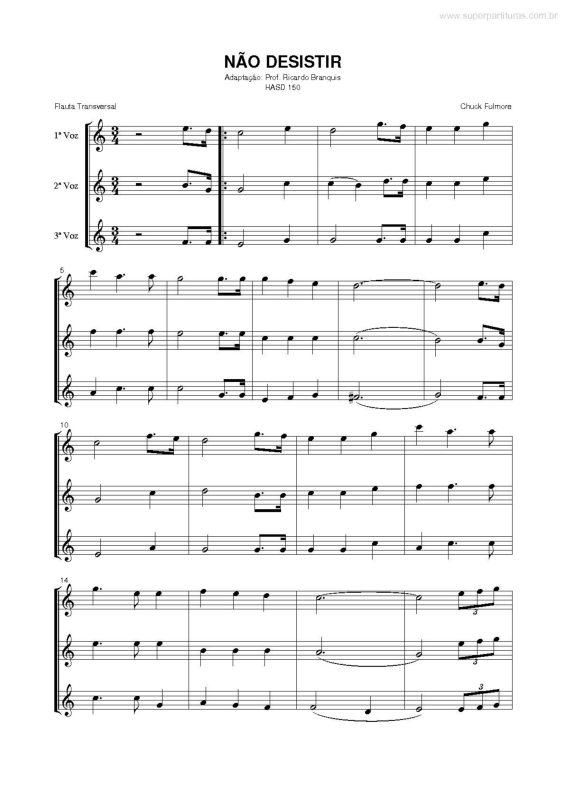 Partitura da música Não Desistir