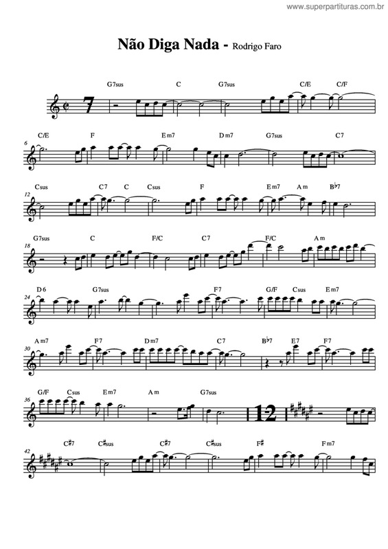 Partitura da música Não Diga Nada v.2