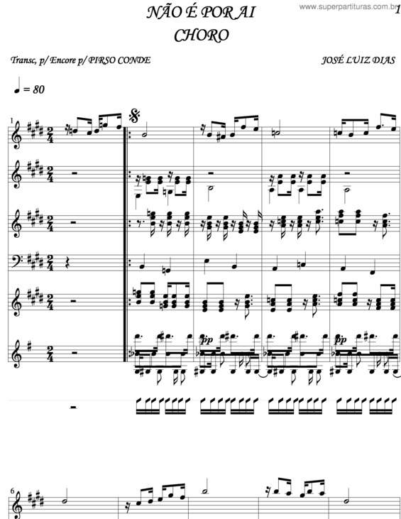 Partitura da música Não É Por Ai v.2