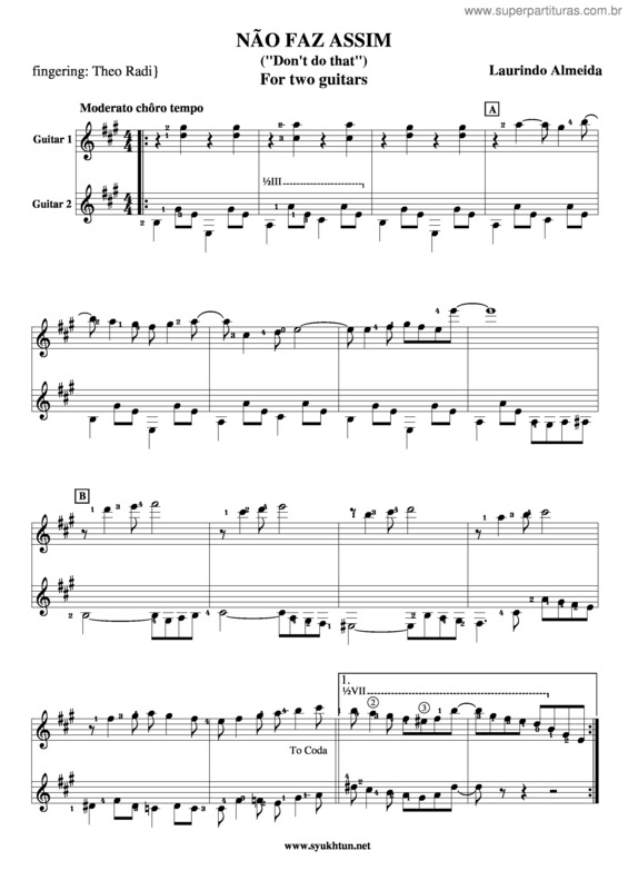 Partitura da música Não Faz Assim