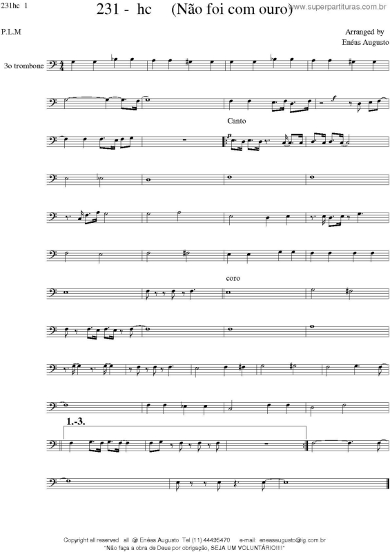 Partitura da música Não Foi Com Ouro - 231 HC v.13