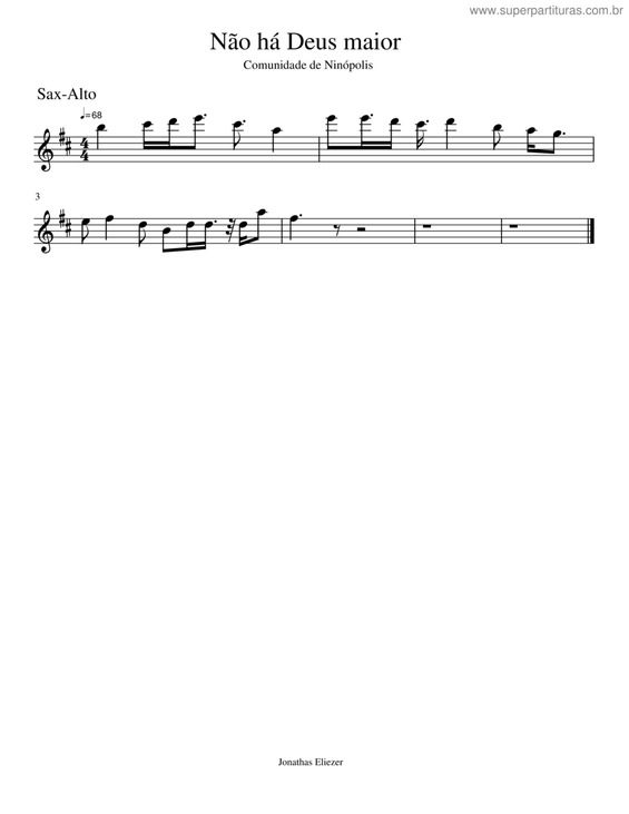 Partitura da música Não Há Deus Maior v.3