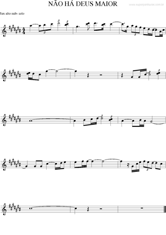 Partitura da música Não há Deus Maior