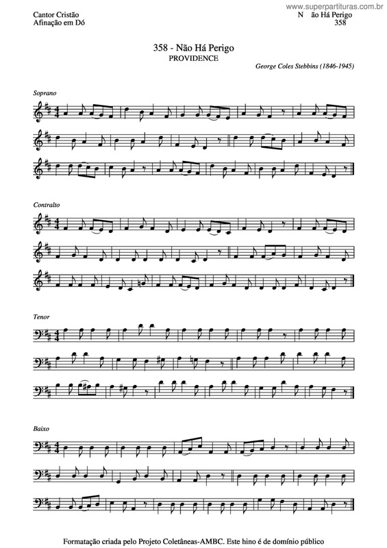 Partitura da música Não Há Perigo v.2