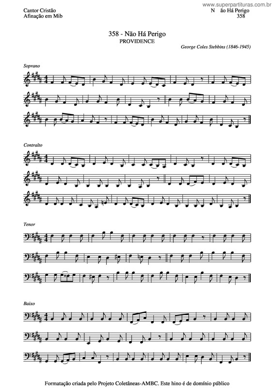 Partitura da música Não Há Perigo v.4