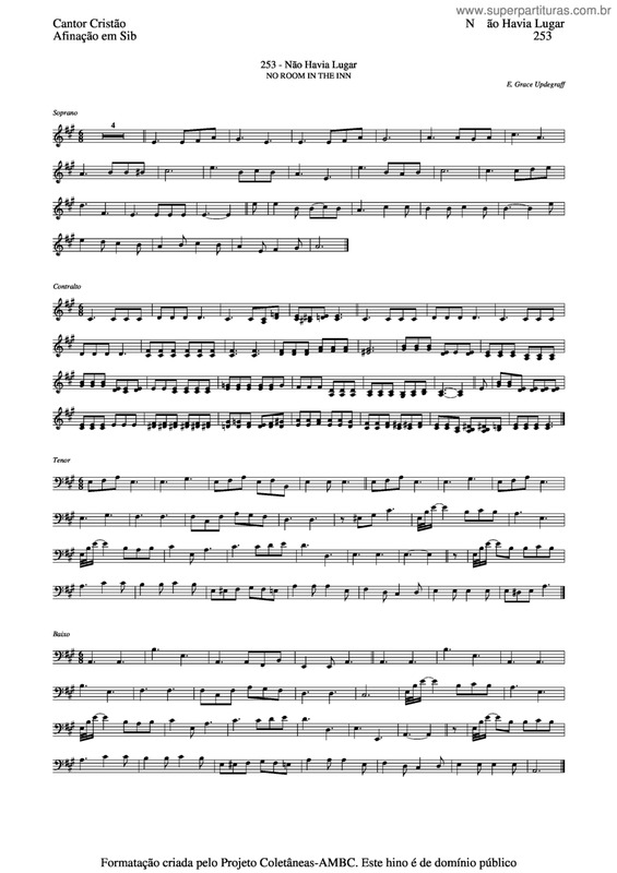 Partitura da música Não Havia Lugar v.3