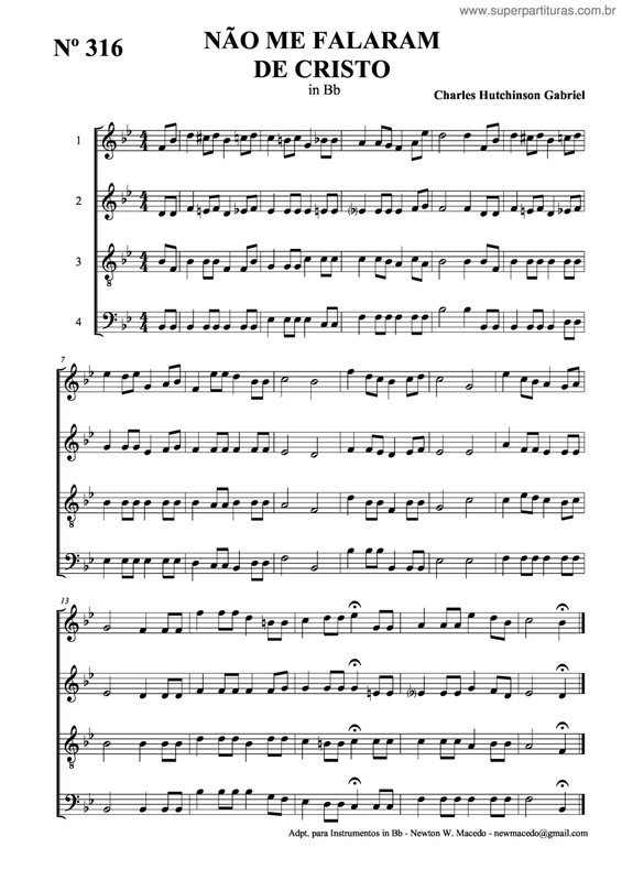 Partitura da música Não Me Falaram De Cristo v.2