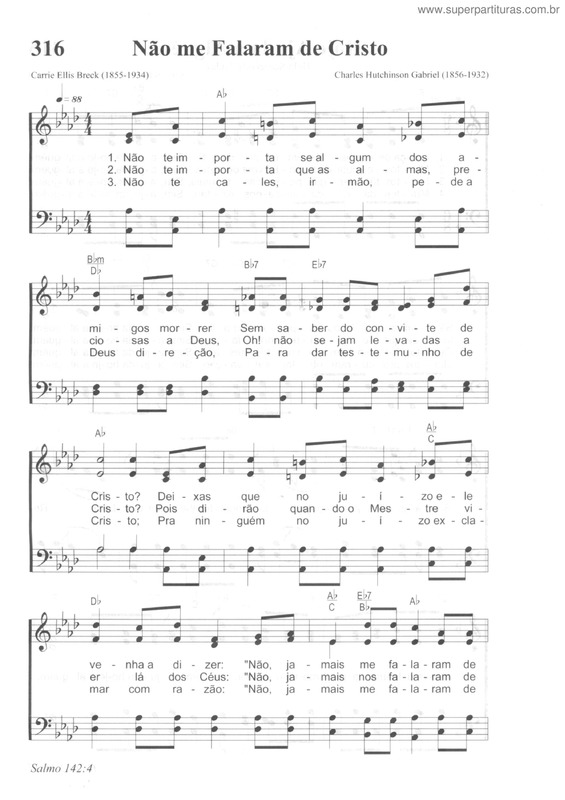 Partitura da música Não Me Falaram De Cristo