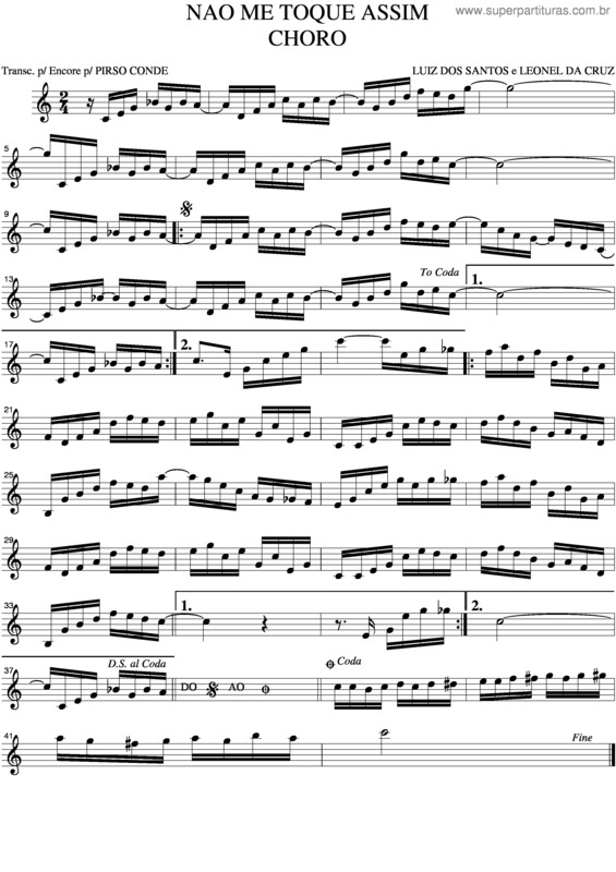 Partitura da música Nao Me Toque Assim