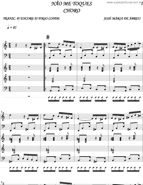 Partitura da música Não Me Toques v.4