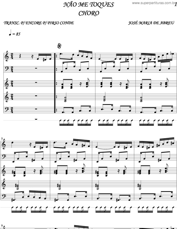 Partitura da música Não Me Toques v.5