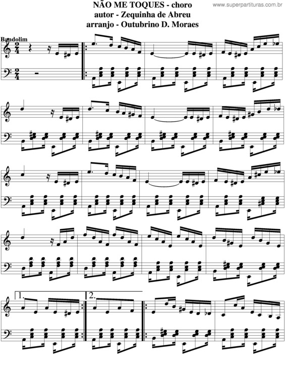 Partitura da música Não Me Toques v.8