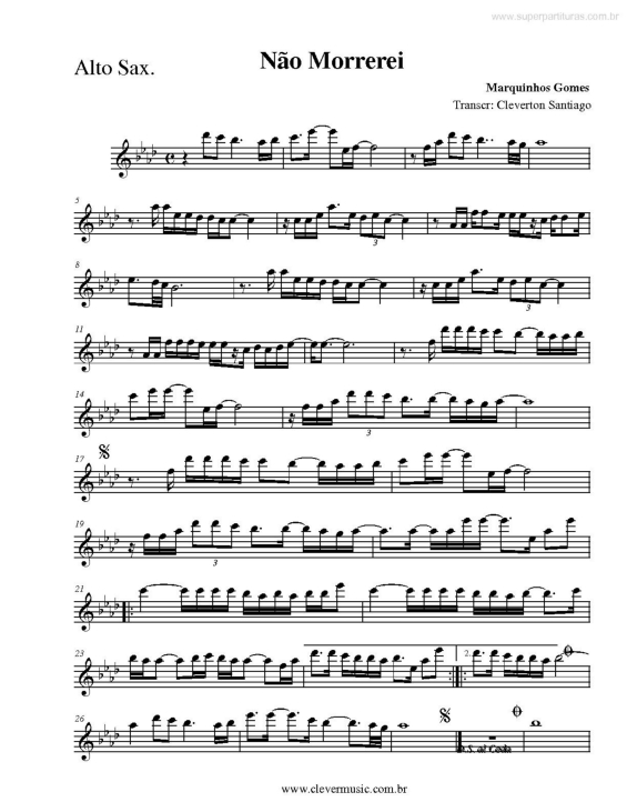 Partitura da música Não Morrerei v.2