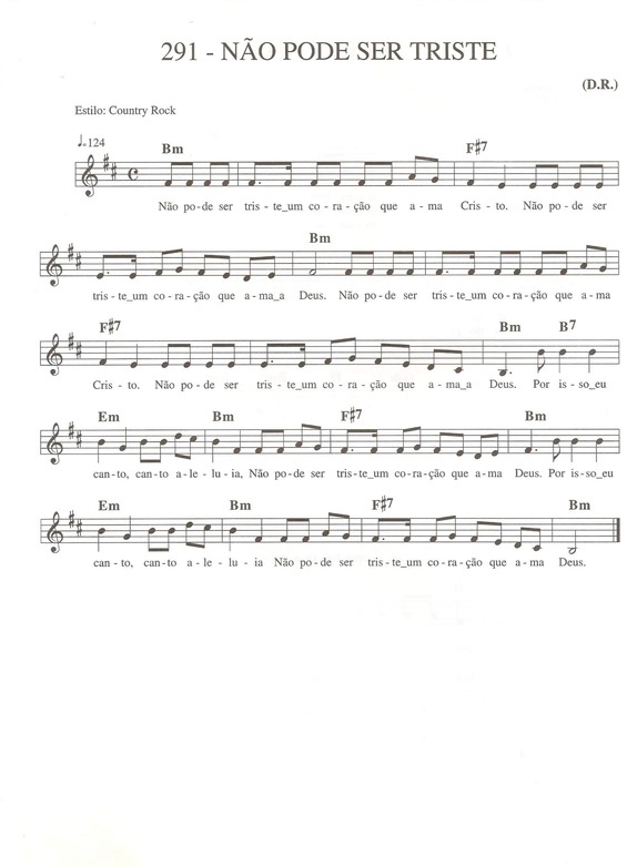 Partitura da música Não Pode Ser Triste