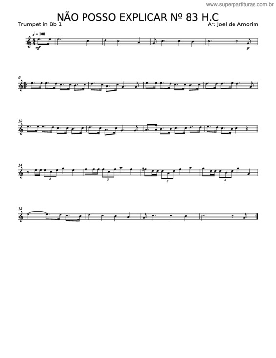 Partitura da música Não Posso Explicar Nº 83 – Misc Praise Songs