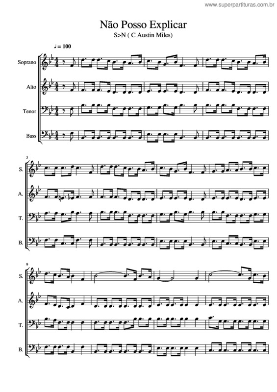 Partitura da música Não Posso Explicar v.2
