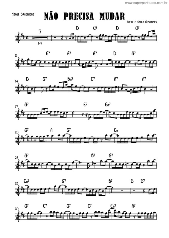 Partitura da música Não Precisa Mudar v.4