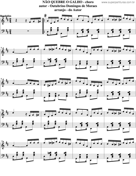 Partitura da música Não Quebre O Galho v.6