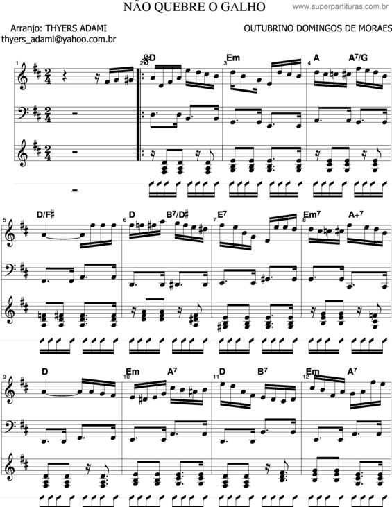 Partitura da música Não Quebre O Galho v.7