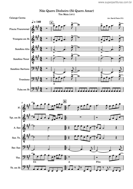 Partitura da música Não Quero Dinheiro v.8