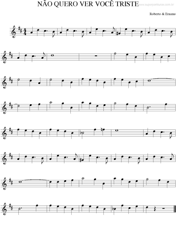 Partitura da música Não Quero Ver Você Triste