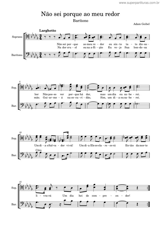 Partitura da música Não Sei Porque Ao Meu Redor