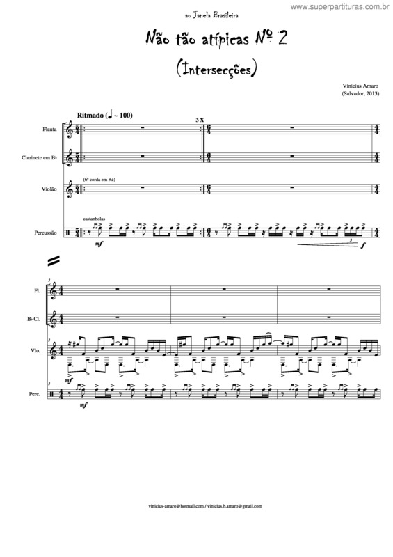 Partitura da música Não tão atípicas Nº 2