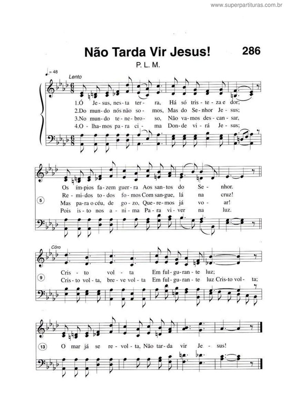 Partitura da música Não Tarda Vir Jesus!