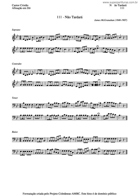 Partitura da música Não Tardará v.3