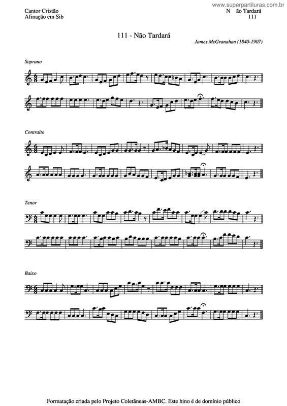 Partitura da música Não Tardará v.4