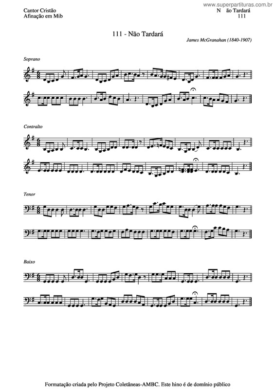 Partitura da música Não Tardará v.5